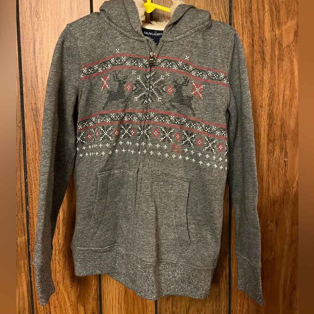 Ralph Lauren Gray Hoodie with Reindeer